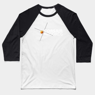 Corsair Records Logo White Text Baseball T-Shirt